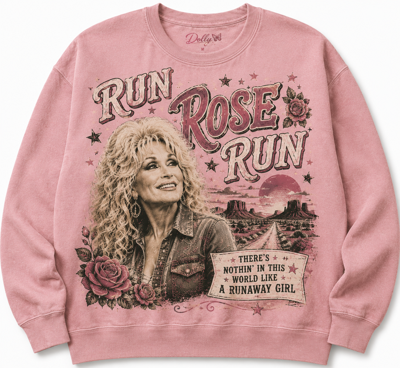 Run Rose Run Pink Crewneck