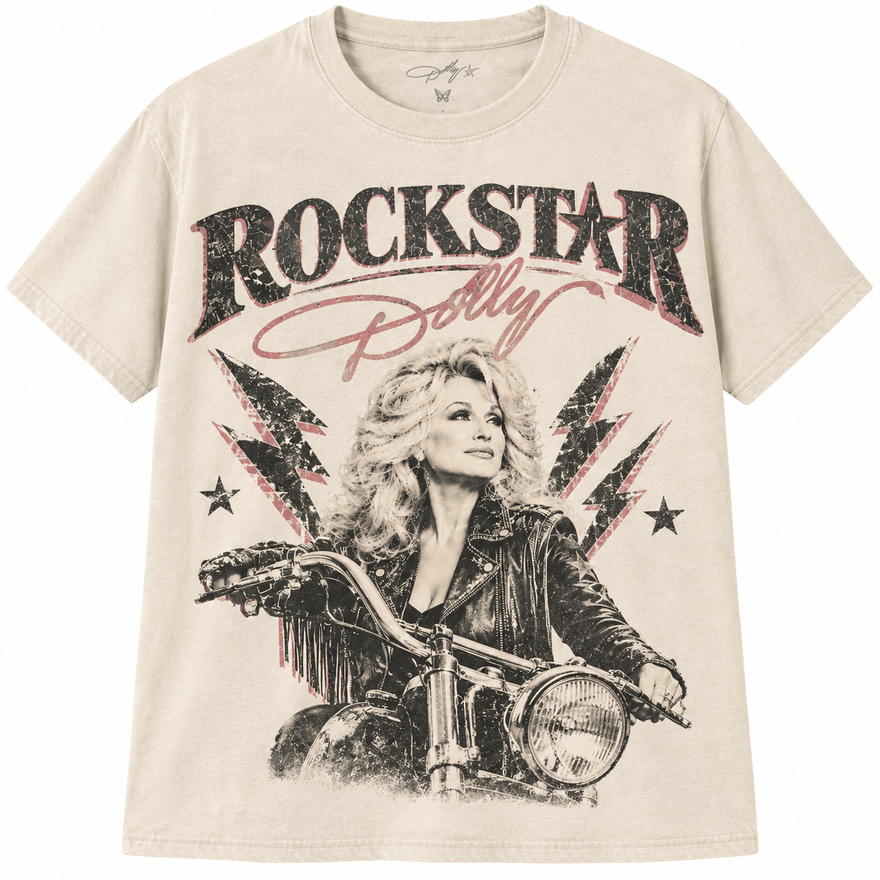 Biker Lightning Natural T-Shirt