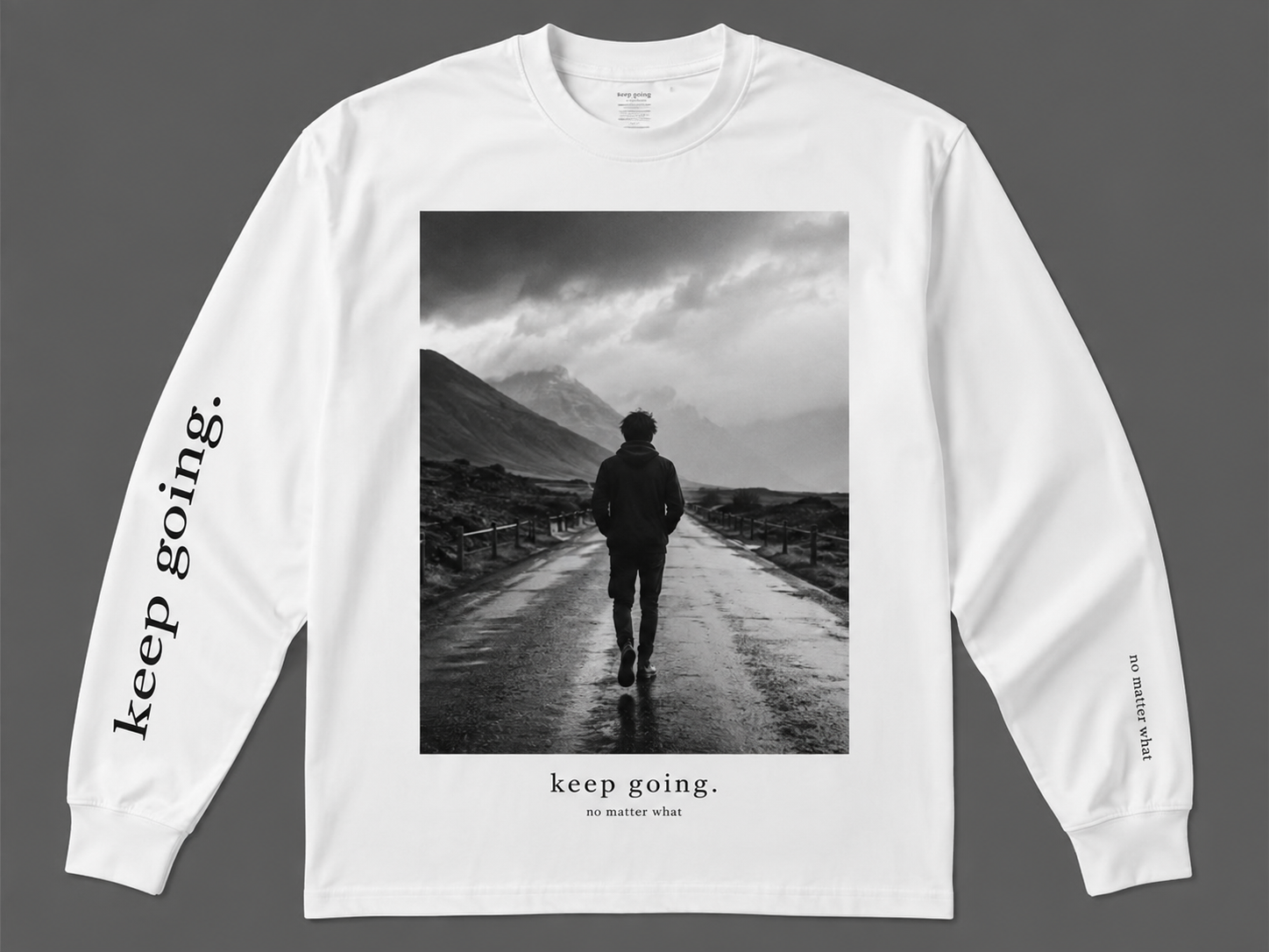 Black and White Photo Long Sleeve T-Shirt