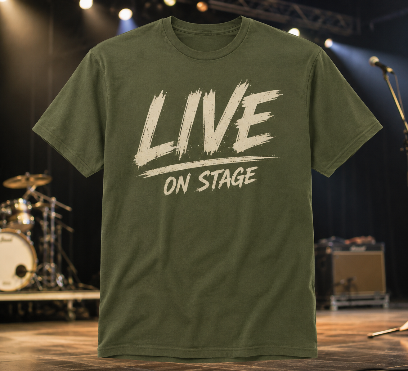 Live on Stage Moss Green T-Shirt